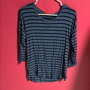 Joe Fresh Navy Striped Long Sleeve Tee